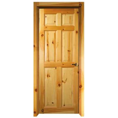 Prettywood Cheap Price Interior 6 Panel Clear Flush Solid Pine Wood Door Design