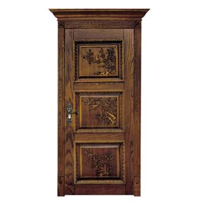 Latest Price Interior Room Carved Sapele Solid Wood Safety Fancy Single Door Design