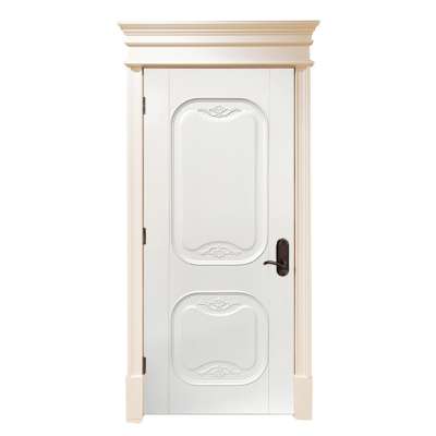 Best Price Fancy Carving Design White Color Interior Bedroom Solid Wooden Door