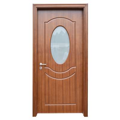 Prettywood Frosted Glass Design Interior Wooden HDF MDF PVC Toilet Bathroom Door Price