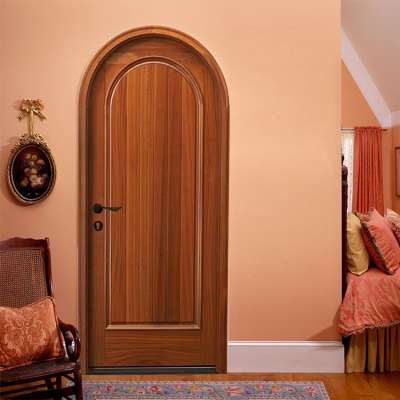 Vintage Antique Oak Round Top Insulated American Solid Wood Arched Interior Doors